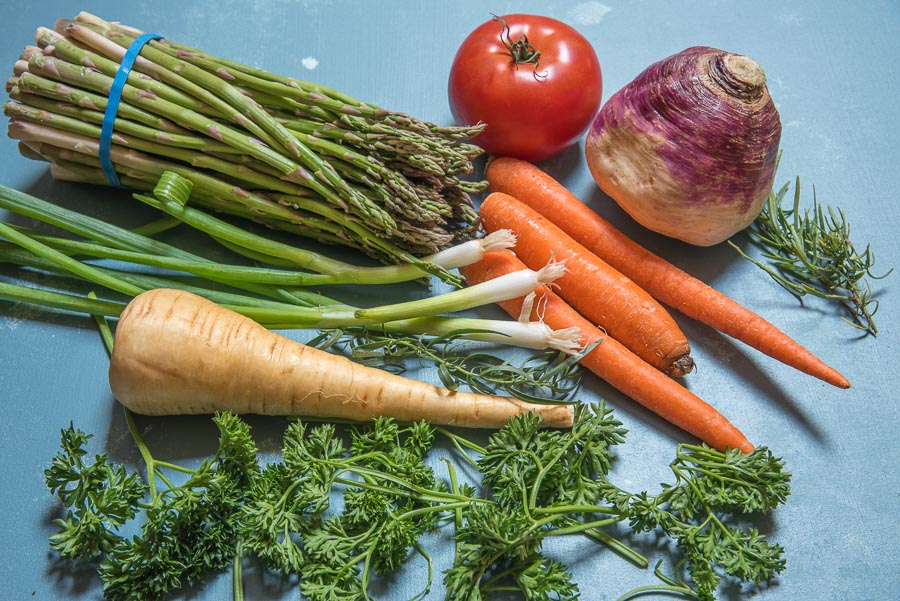 Esparragos y otros vegetales