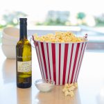 Popcorn in a bucket.