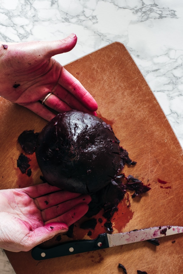 Peeling beets