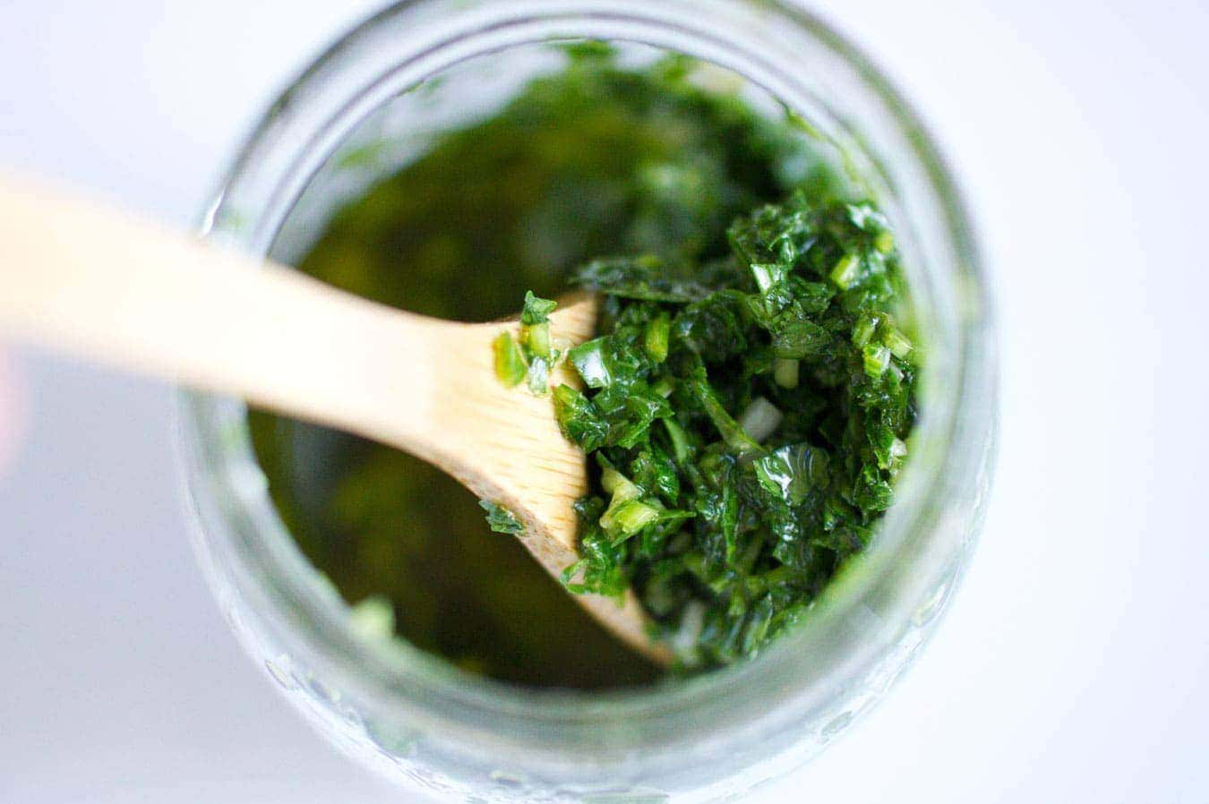 Chimichurri in a jar.