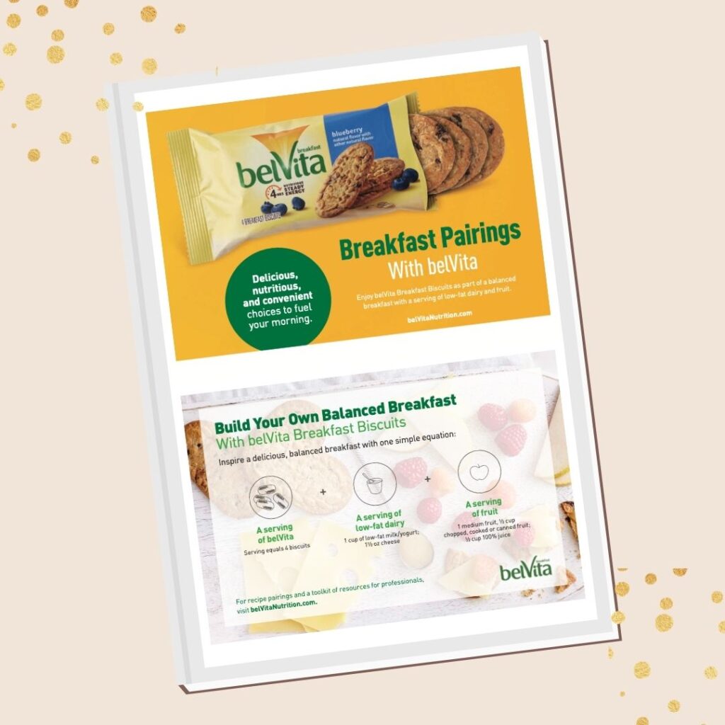 belvita breakfast biscuits handout for pairing ideas