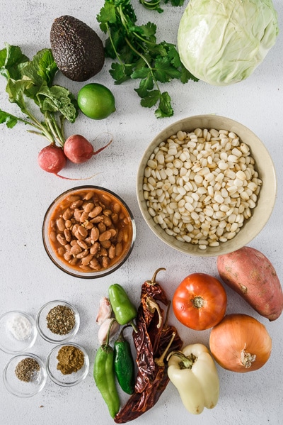 Ingredientes para Pozole